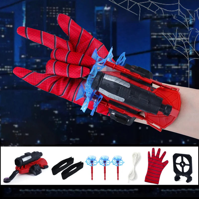 Lançador de super-herói com luva de seda, Spiders Web Wrist Set, Shooters Toy, Figuras Anime, Cosplay Props para crianças