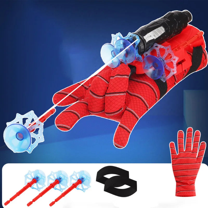 Lançador de super-herói com luva de seda, Spiders Web Wrist Set, Shooters Toy, Figuras Anime, Cosplay Props para crianças