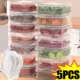 5/1Pcs Plastic Refrigerator Storage Box Transparent Freeze Meat Vegetable Fresh-Keeping Storage Container With Lid For Kitchen